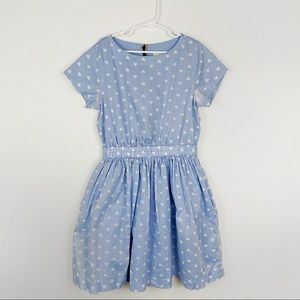 Crewcuts Blue Short Sleeve Heart Dress